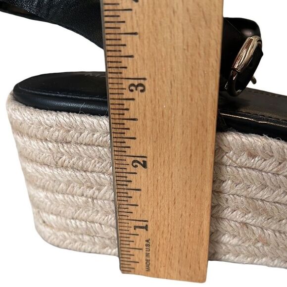 Marc Fisher Jinky Leather Black Ankle Strap Platform Sandals Size 9.5 NWOB - Picture 9 of 10